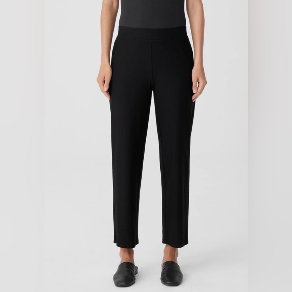 Eileen fisher black pointe knit flex pants medium